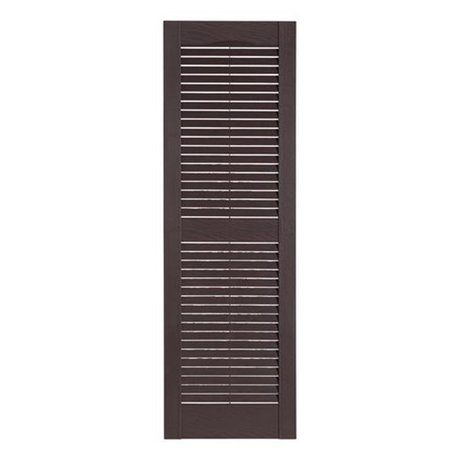 MR MXYZPTLK Perfect Shutters IL501567025 Premier Louver Exterior Decorative Shutter; Sienna Brown - 15 x 67 in. IL501567025